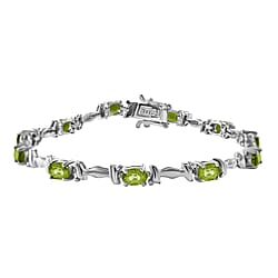 Boi Ploi Black Spinel Tennis Bracelet (Size-7.5) in Rhodium Overlay Sterling Silver 6.61 Ct, Silver Wt 9.00 GM