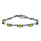 Hebei Peridot Tennis Bracelet (Size - 7.5) in Rhodium Overlay Sterling Silver 5.470 Ct, Silver Wt 9.00 GM