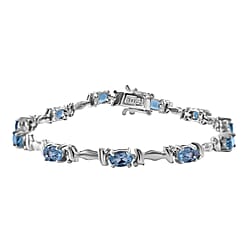 Boi Ploi Black Spinel Tennis Bracelet (Size-7.5) in Rhodium Overlay Sterling Silver 6.61 Ct, Silver Wt 9.00 GM