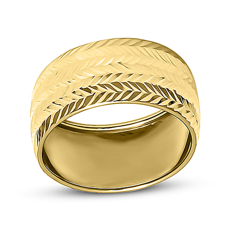 Maestro Collection 9K Yellow Gold Diamond-Cut Wedding Band Ring