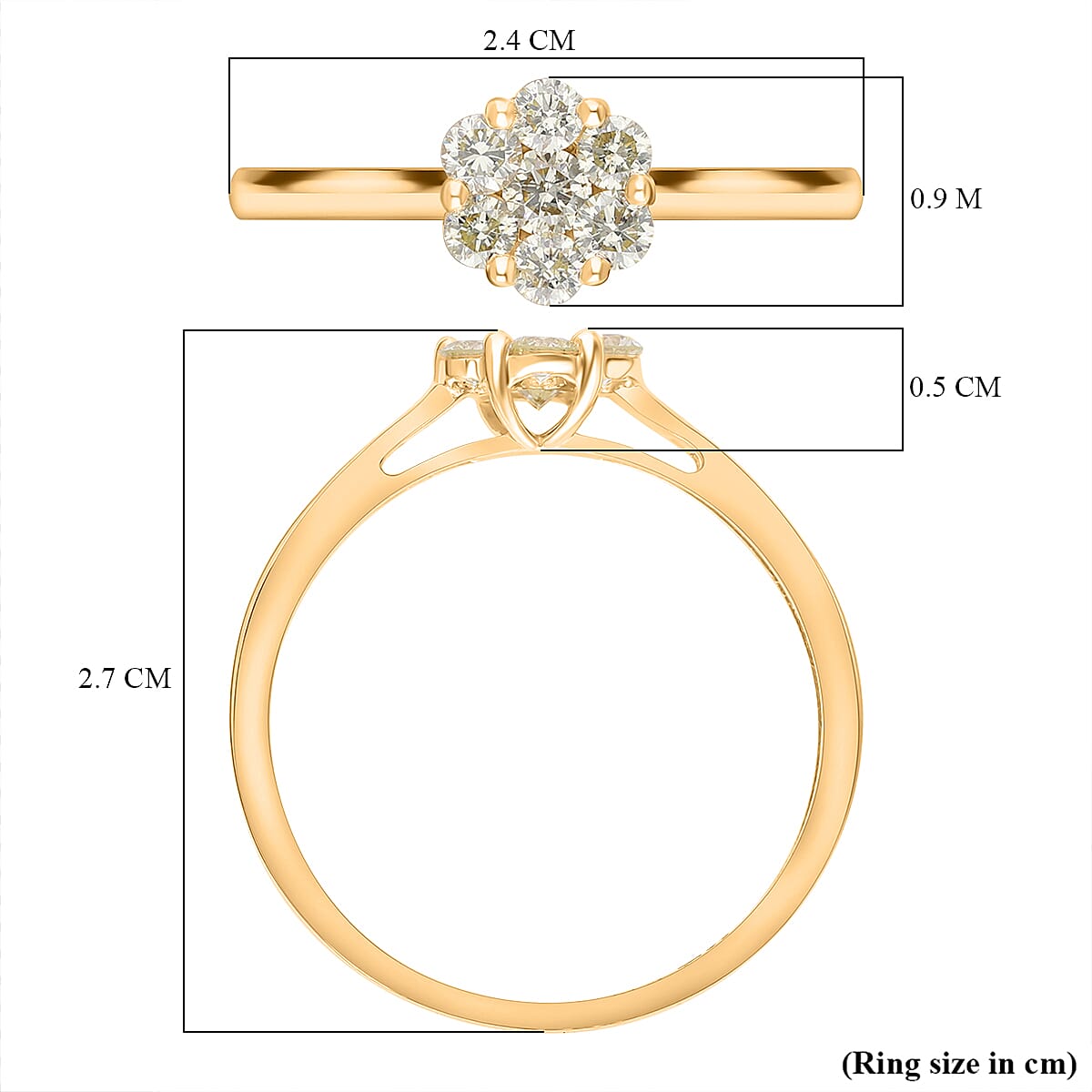 14K Yellow Gold Natural Yellow Diamond (VS-SI) Ring 0.62 Ct 14K Yellow Gold Natural Yellow Diamond (VS-SI) Ring 0.62 Ct