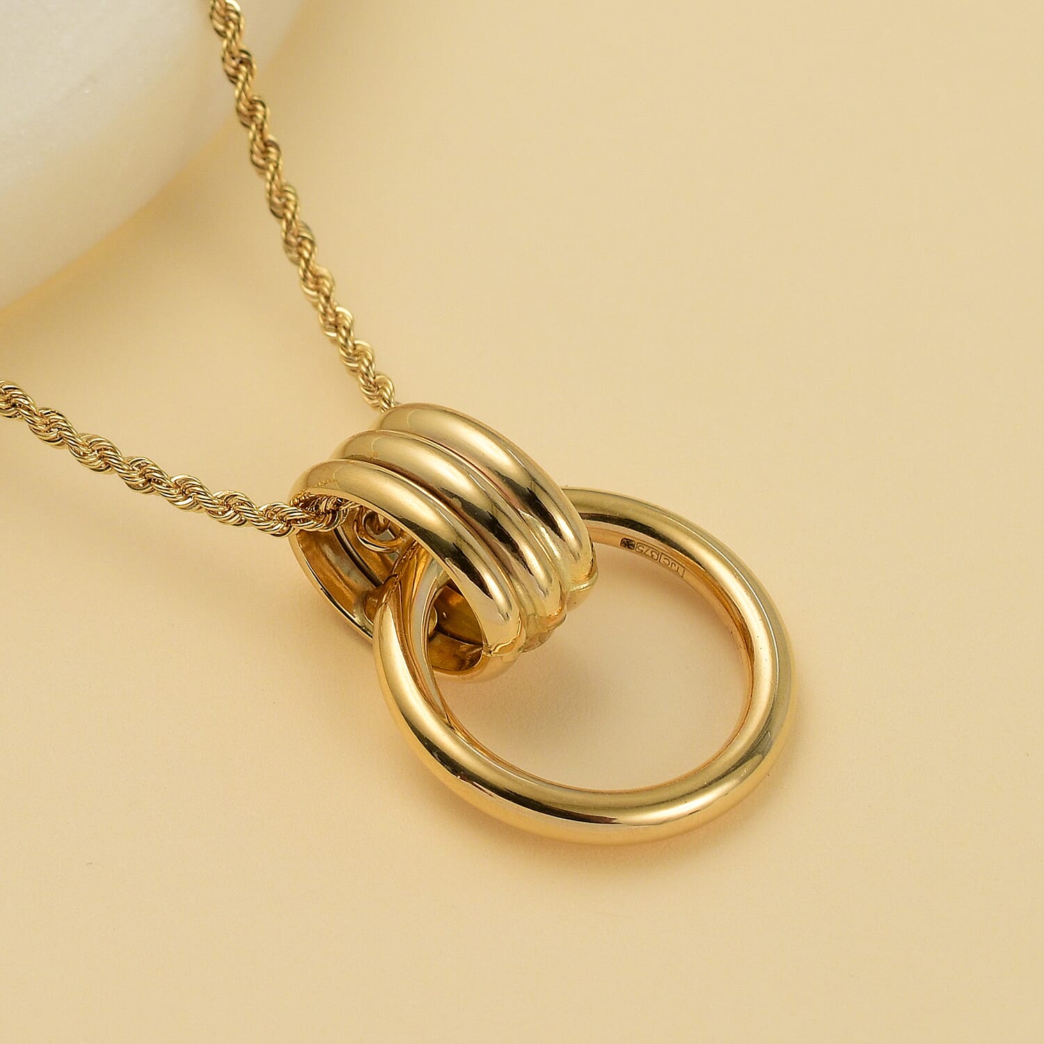 Maestro Collection - 9K Yellow Gold Infinity Ring Necklace (Size - 20)