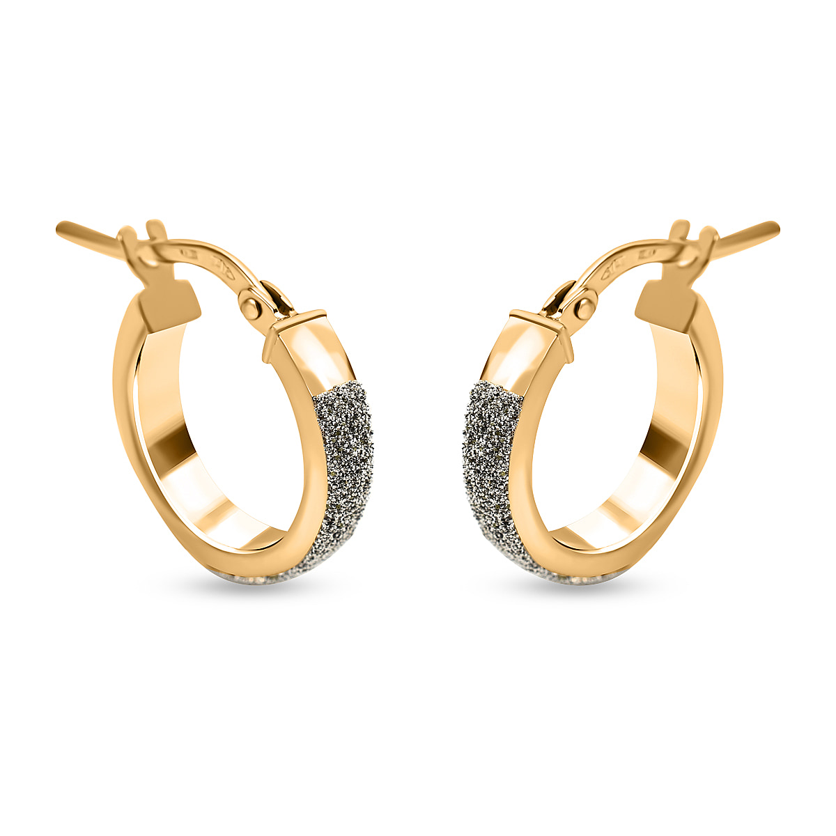 Maestro Collection - 9K Yellow Gold Stardust Hoop Earrings