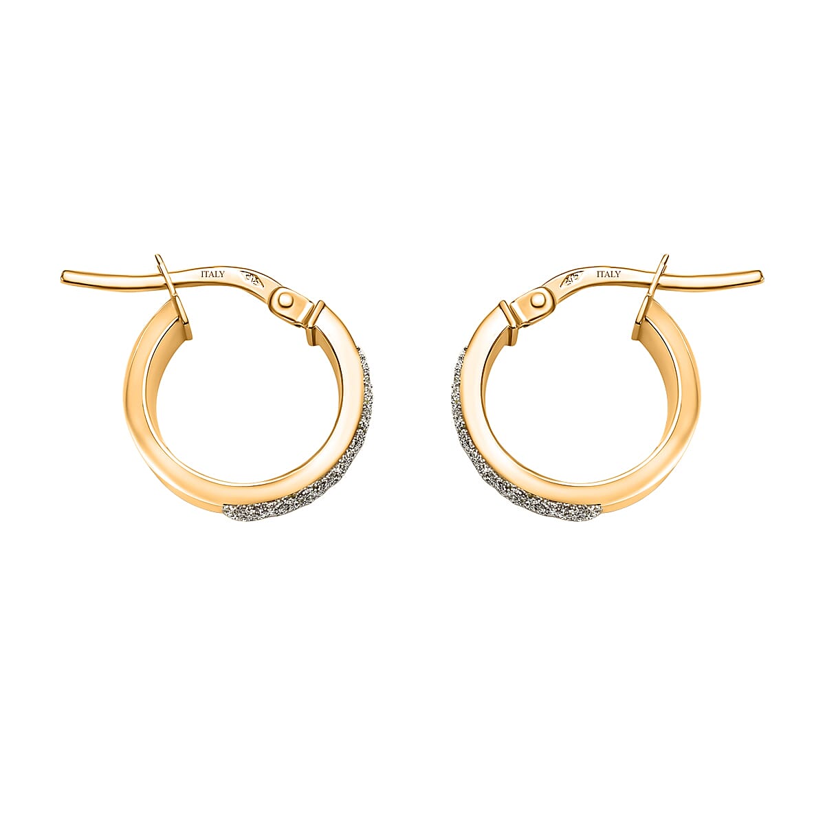 Maestro Collection - 9K Yellow Gold Stardust Hoop Earrings