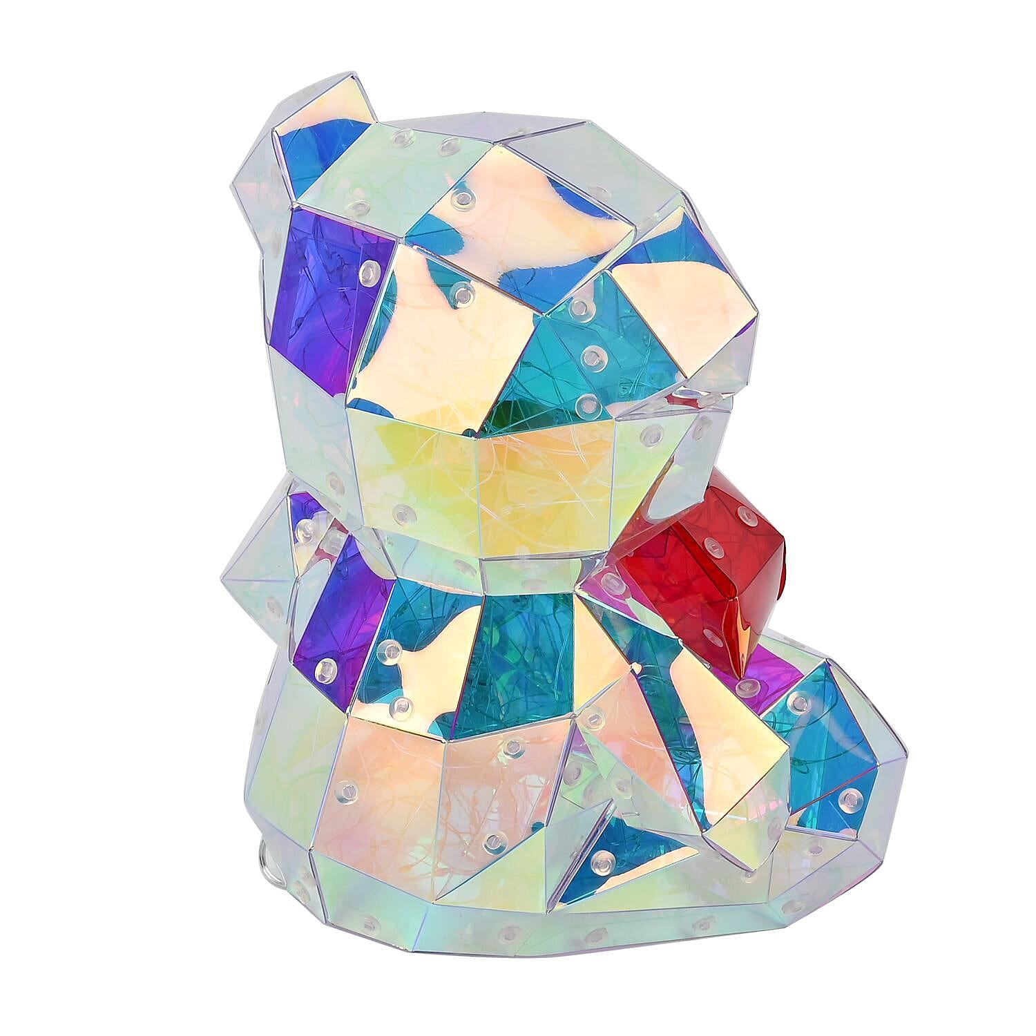 LED Light Up Teddy Bear Holding Big Red Heart in Gift Box (Size 25 Cm)