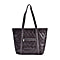 Quilted Pattern Genuine Leather Bag - Black