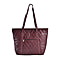 Quilted Pattern Genuine Leather Bag - Wine