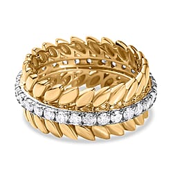 Moissanite Wreath Wedding Band Ring in Sterling Silver