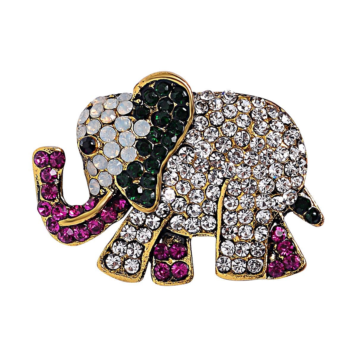 Austrian Crystal Elephant Brooch