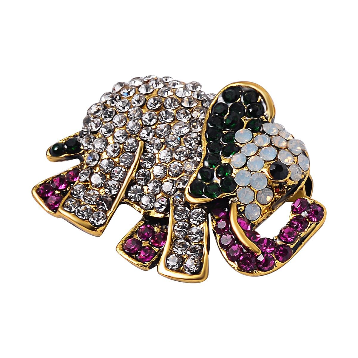 Austrian Crystal Elephant Brooch