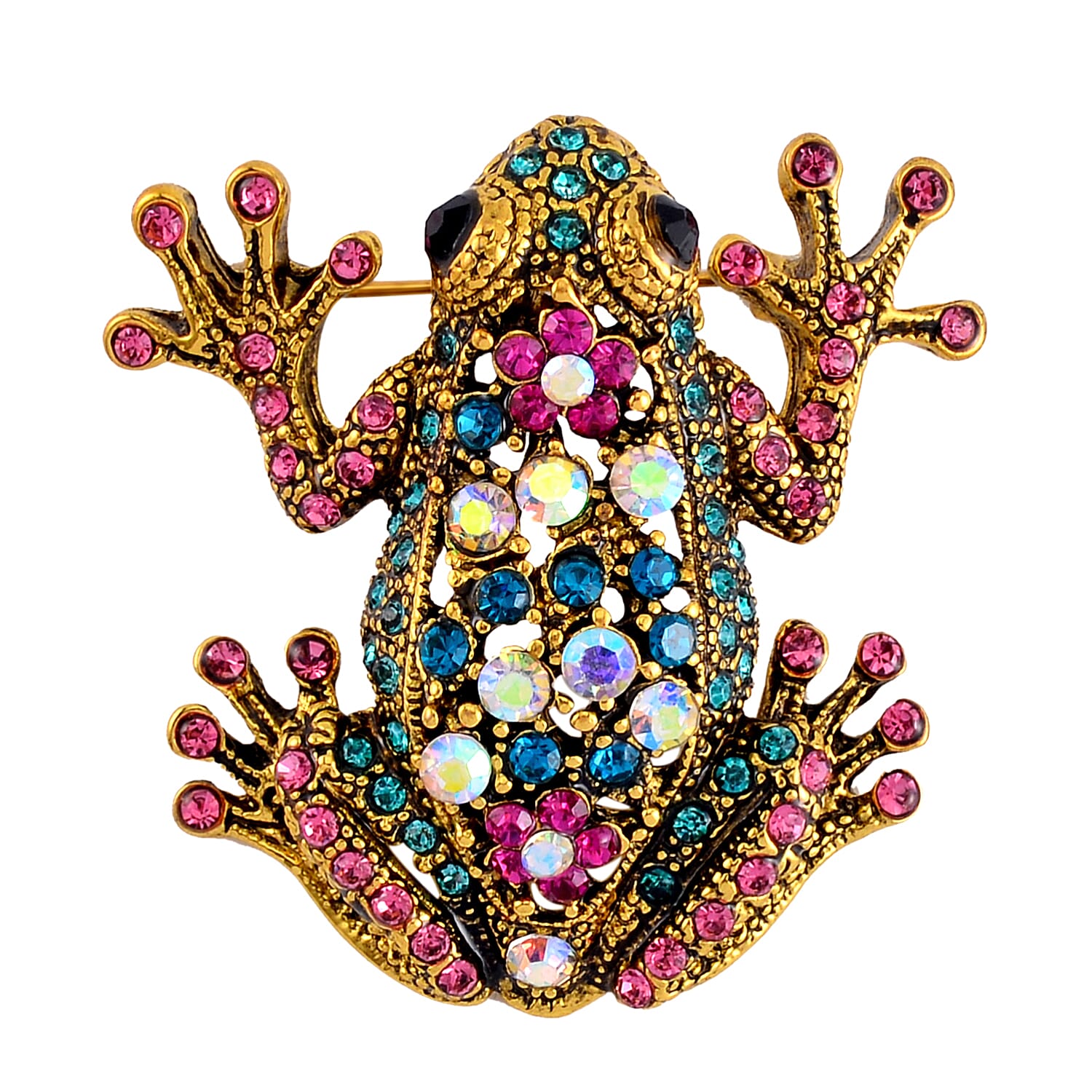 Austrian Crystal Frog Brooch