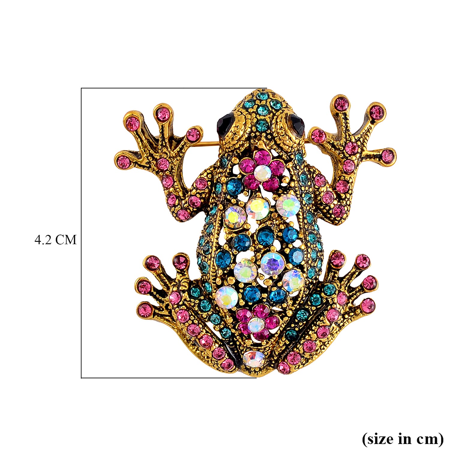 Austrian Crystal Frog Brooch