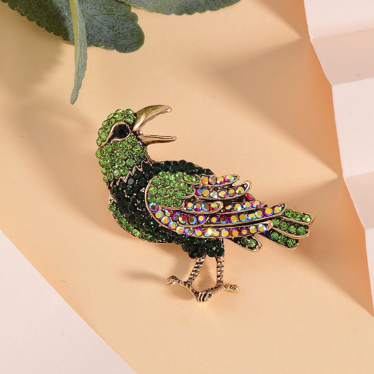 No Brand Multi Color Crystal Brooch 0.01 pc 0.010 Ct.