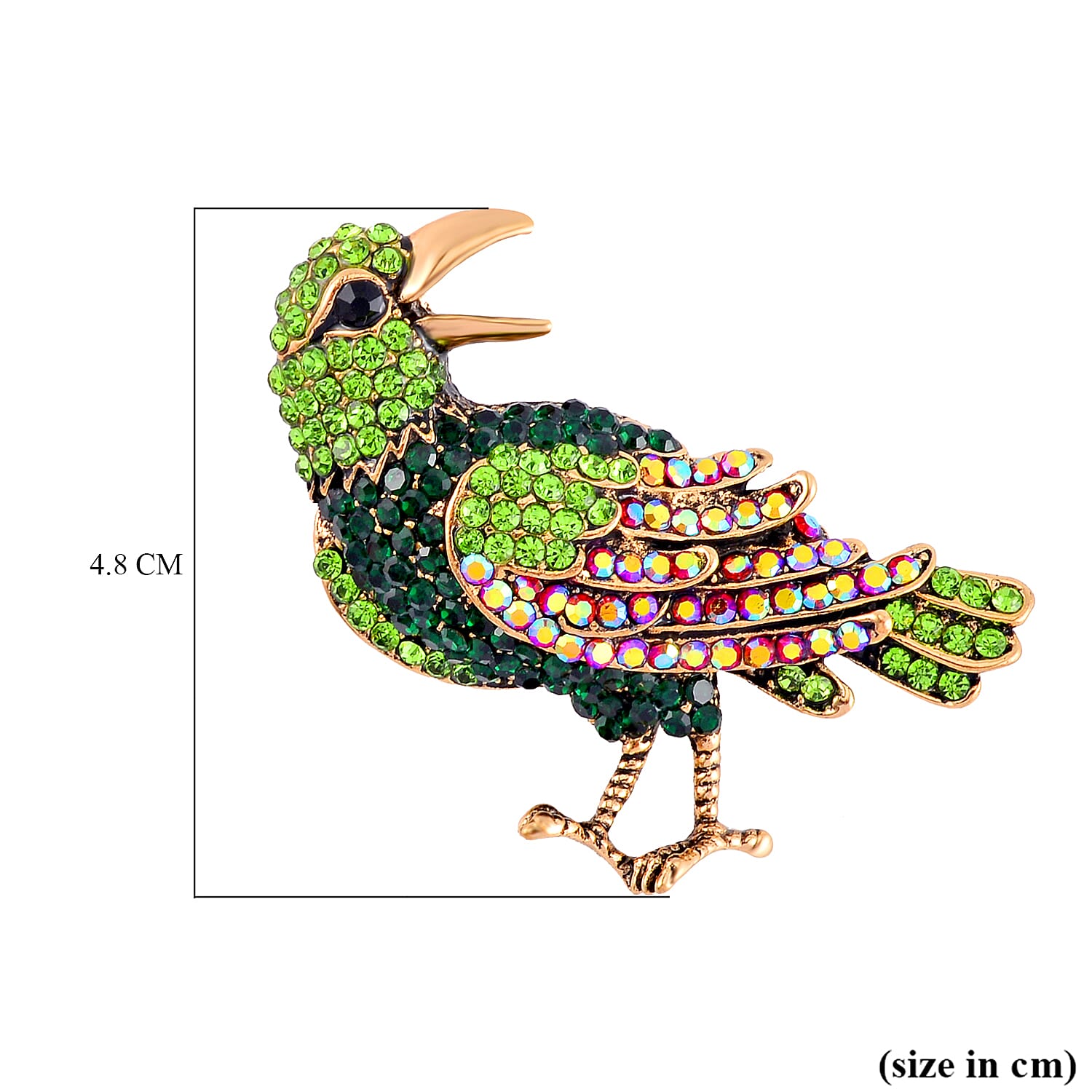 No Brand Multi Color Crystal Brooch 0.01 pc 0.010 Ct.