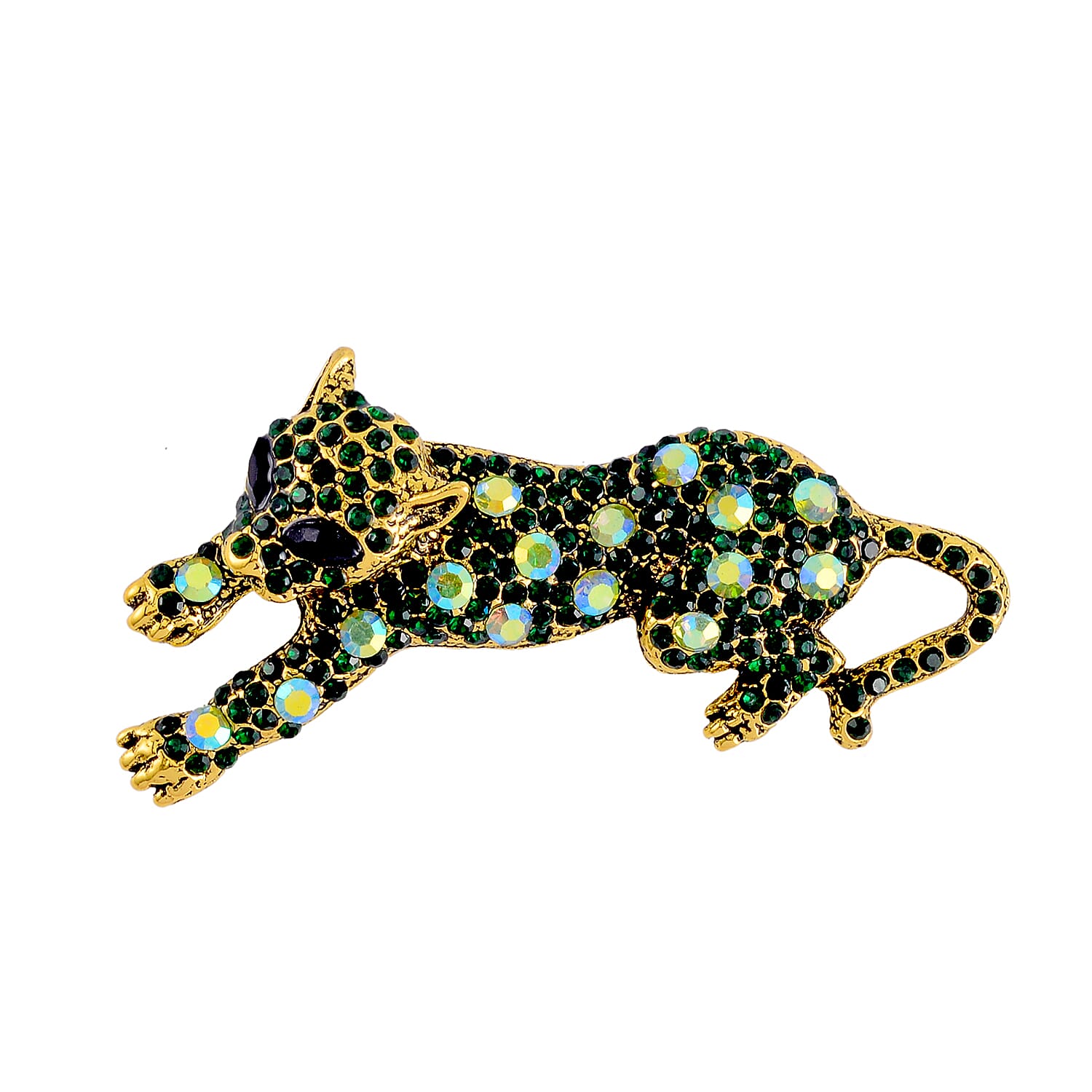Austrian Multi Color Crystal Brooch - Panther