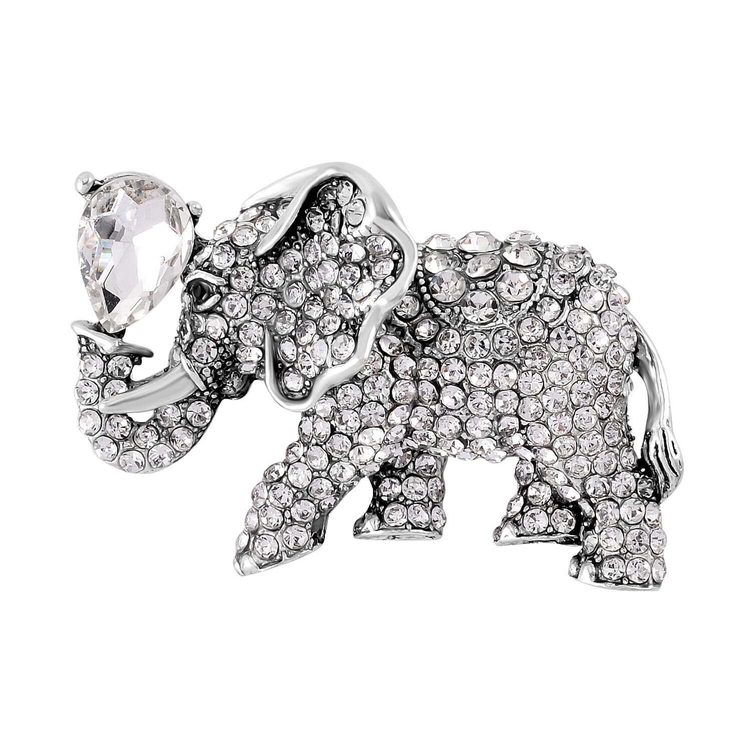  No Brand Black Crystal , White Crystal Brooch 0.02 ct 0.020 Ct.