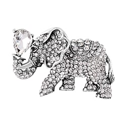 Multi Color Crystal Elephant Brooch
