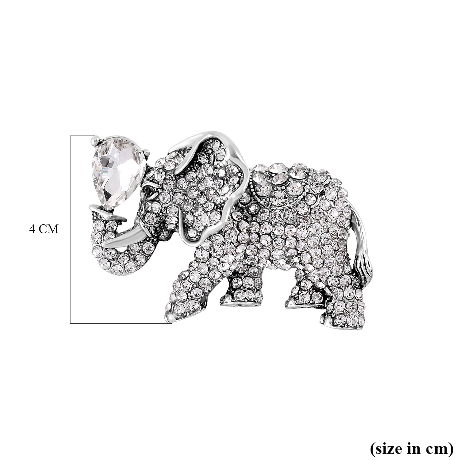  No Brand Black Crystal , White Crystal Brooch 0.02 ct 0.020 Ct.