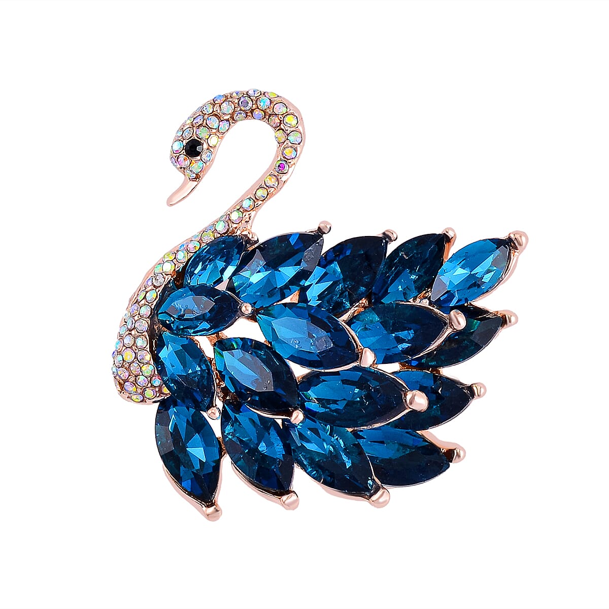 Designer Inspired Austrian Crystal Swan Brooch