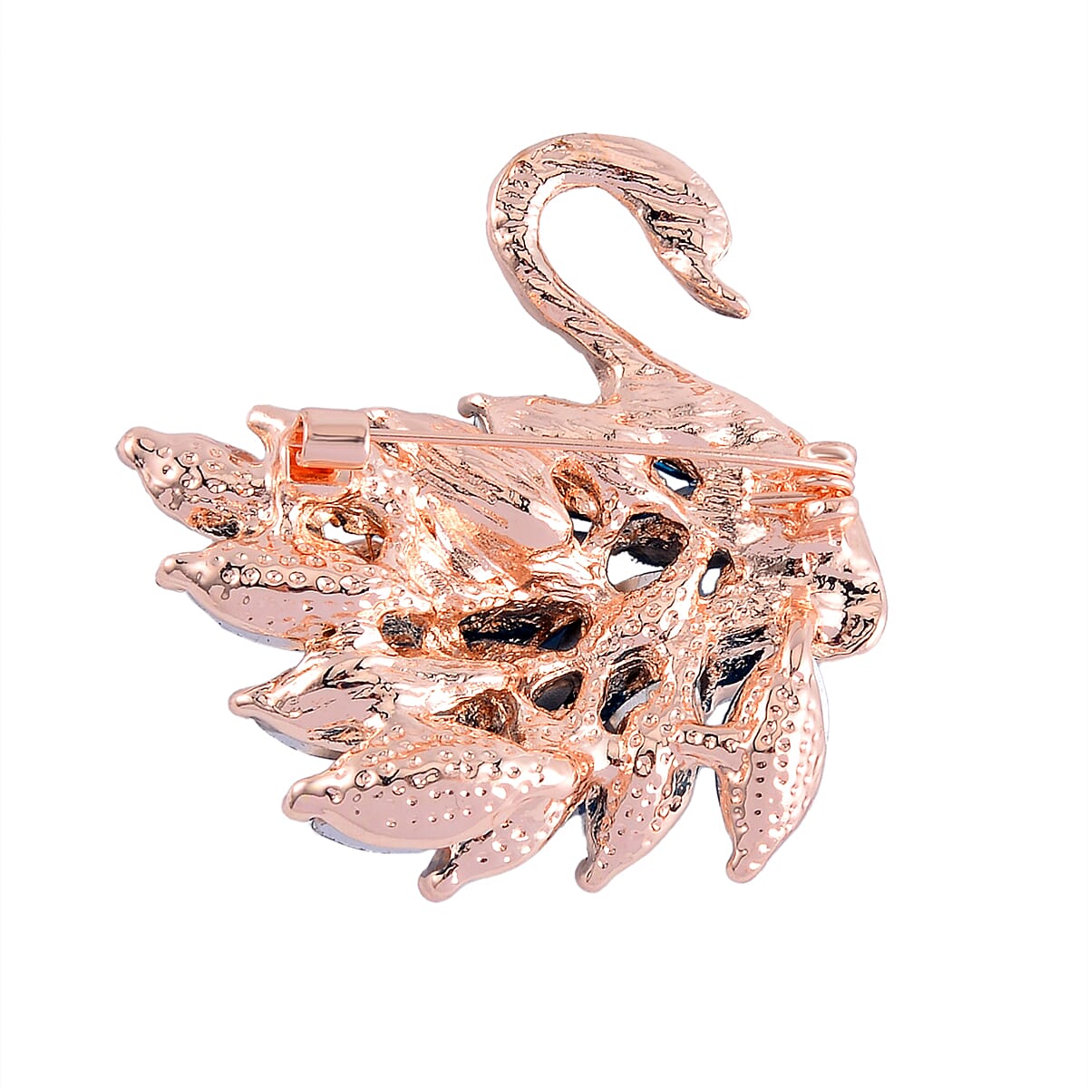 Designer Inspired Austrian Crystal Swan Brooch