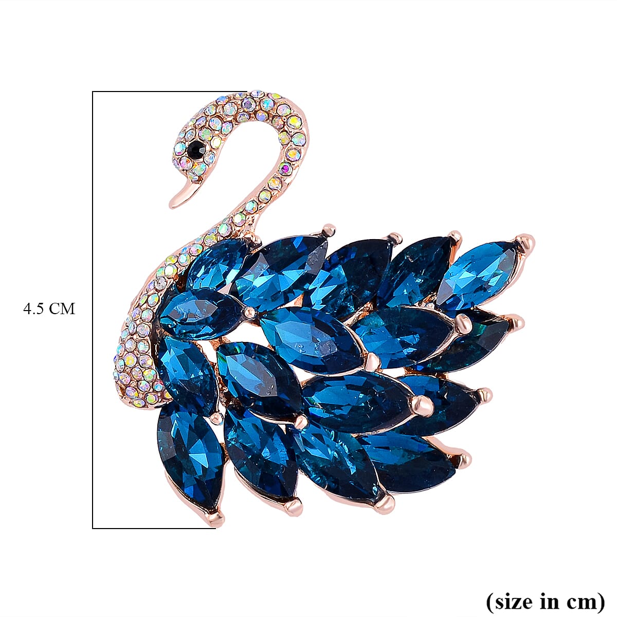 Designer Inspired Austrian Crystal Swan Brooch