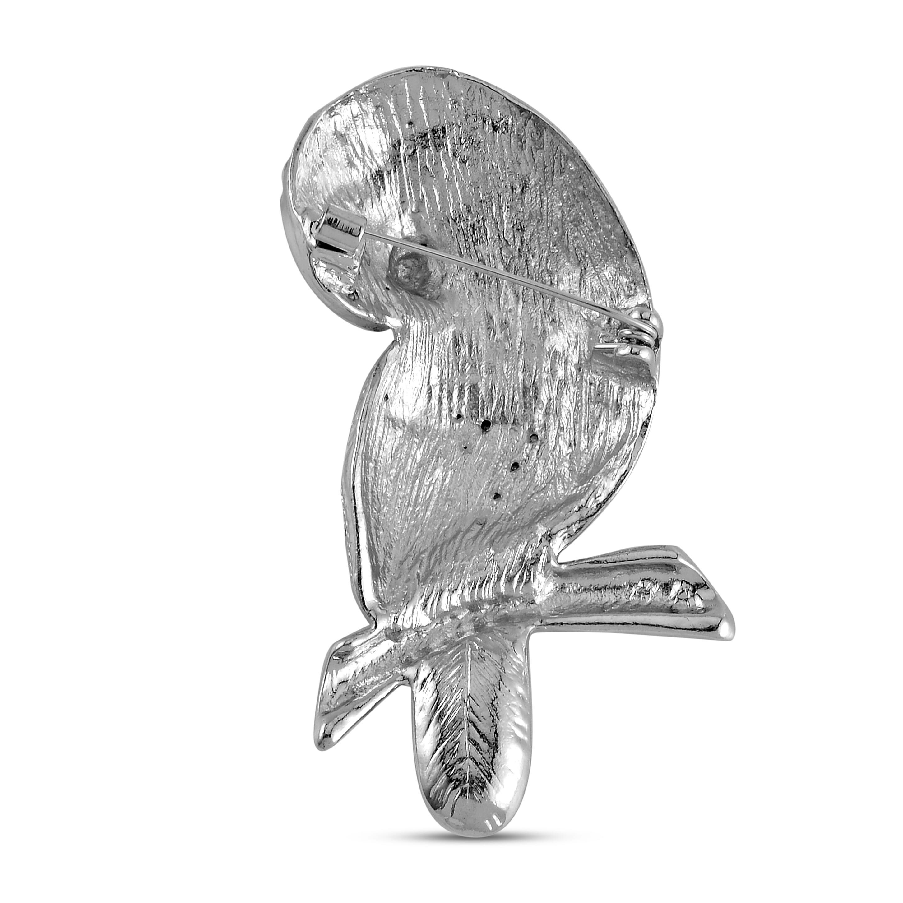 Designer Inspired Austrian Crystal Owl Brooch