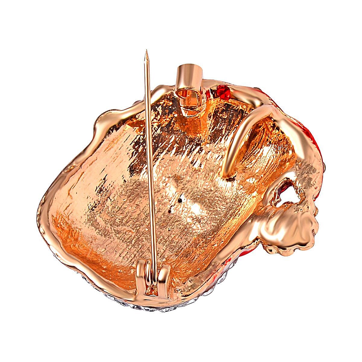 Multi Colour Austrian Crystal Enamelled Santa Brooch in Gold Tone