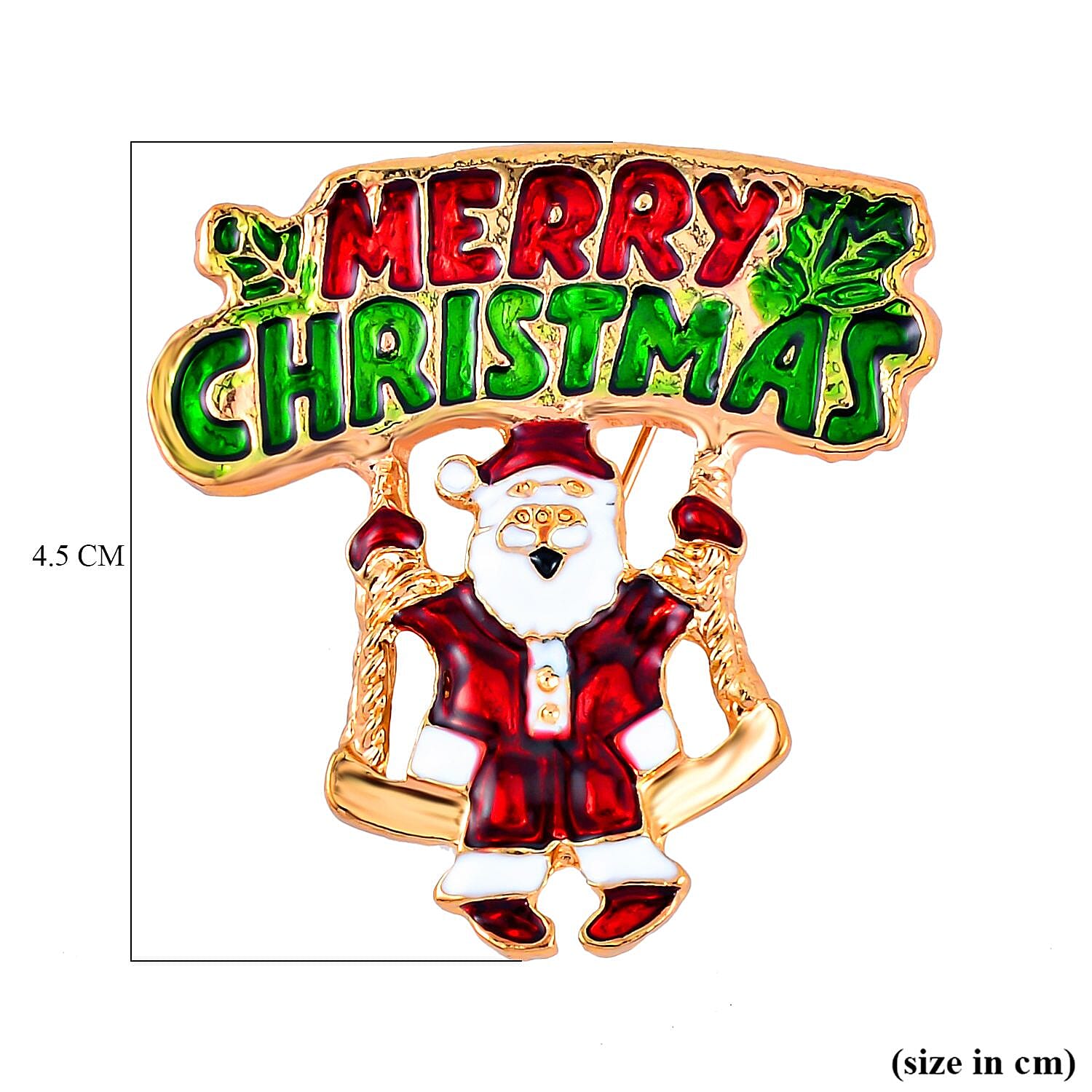 Multi Colour Crystal Santa Brooch