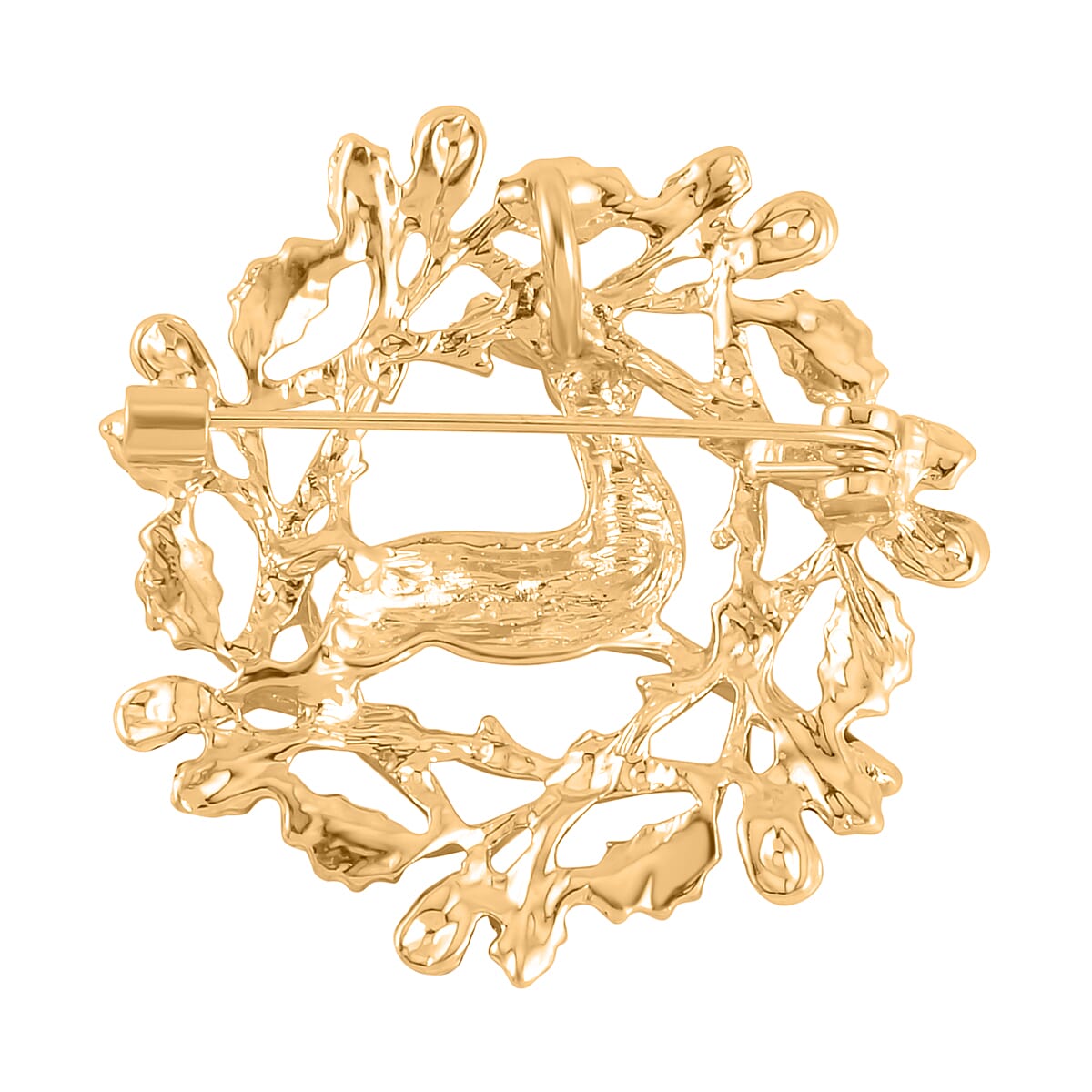 Multi Colour Crystal Reindeer Brooch