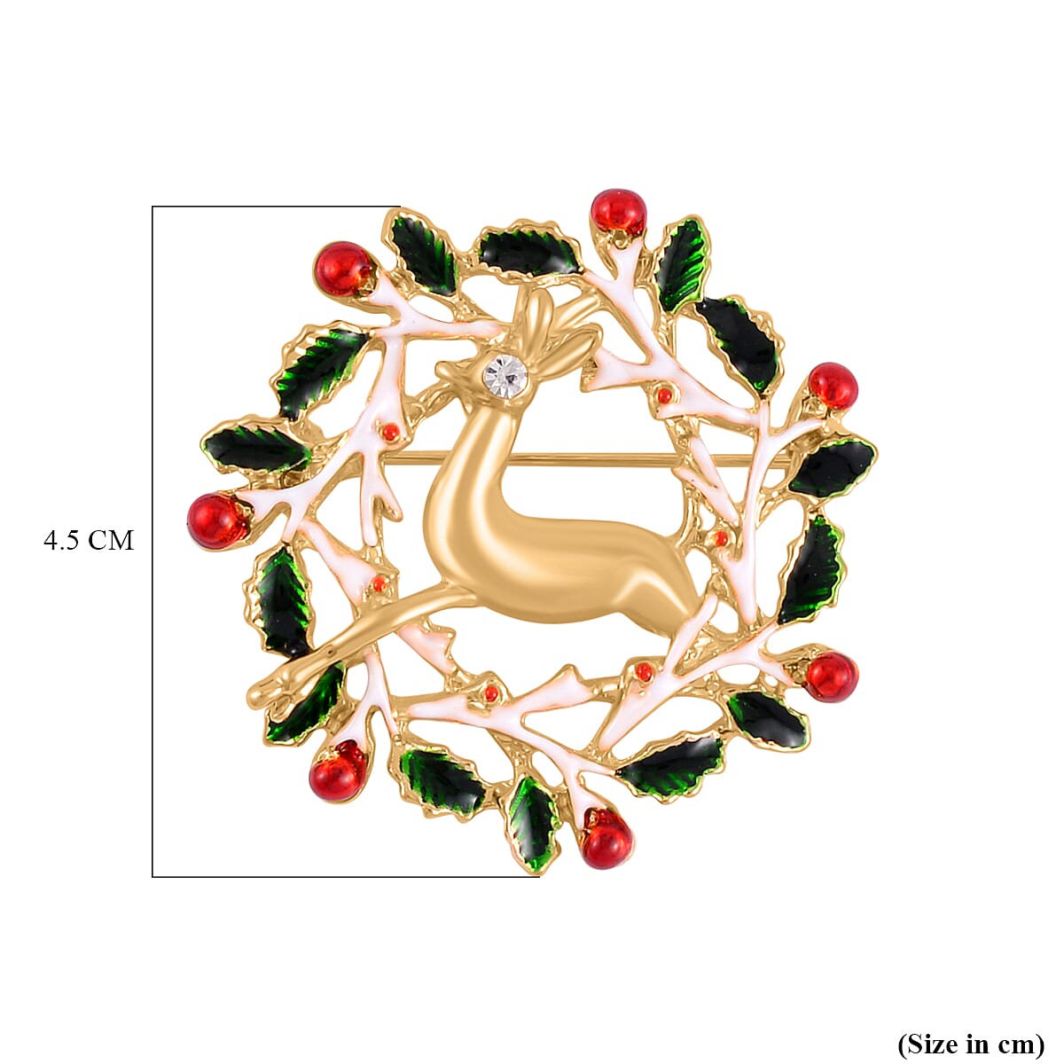 Multi Colour Crystal Reindeer Brooch