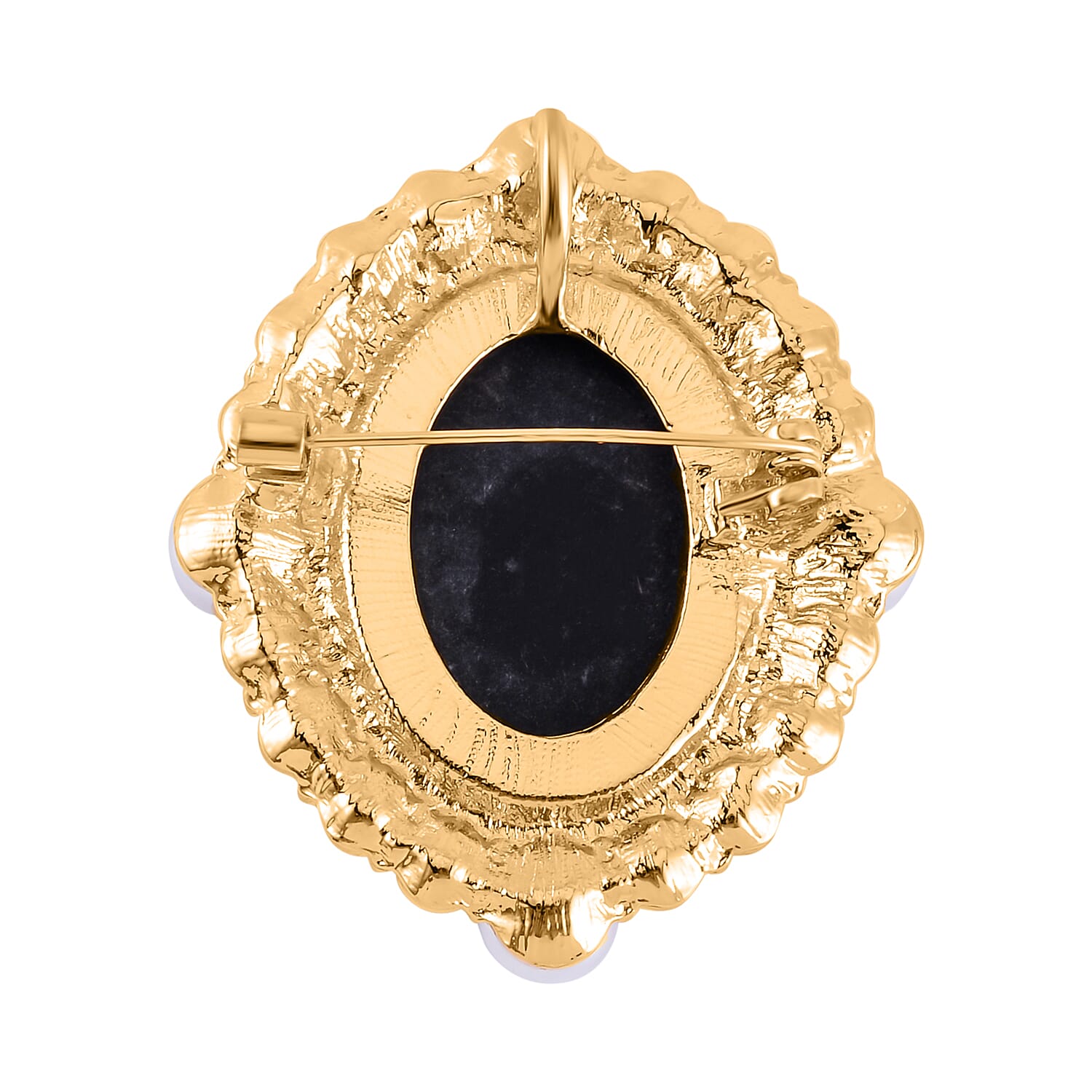 Cameo White Crystal Brooch