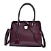 PU Crossbody Bag with Dual Handle Drop & Adjustable Shoulder Strap - Burgundy