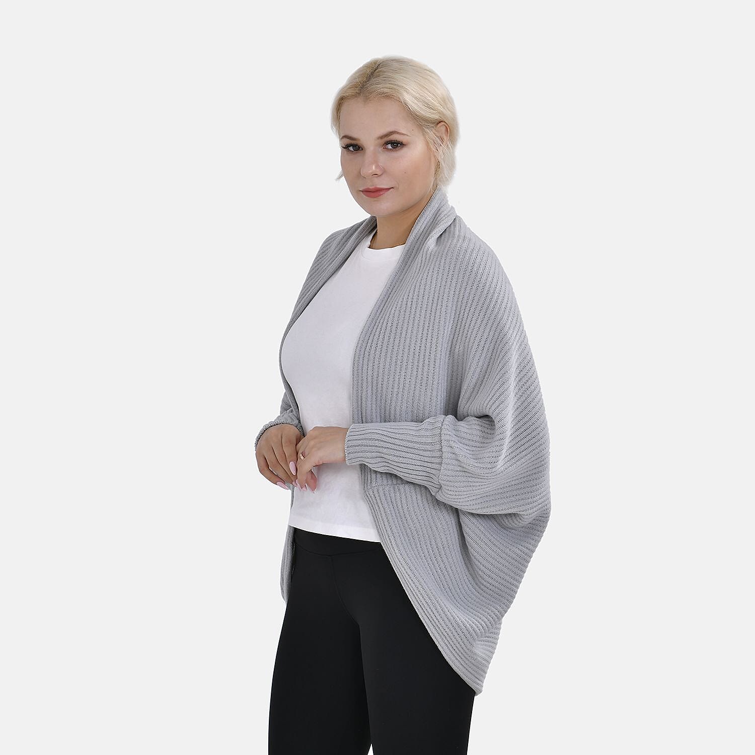 Closeout Batwing Sleeve Cardigan (One Size) - Grey