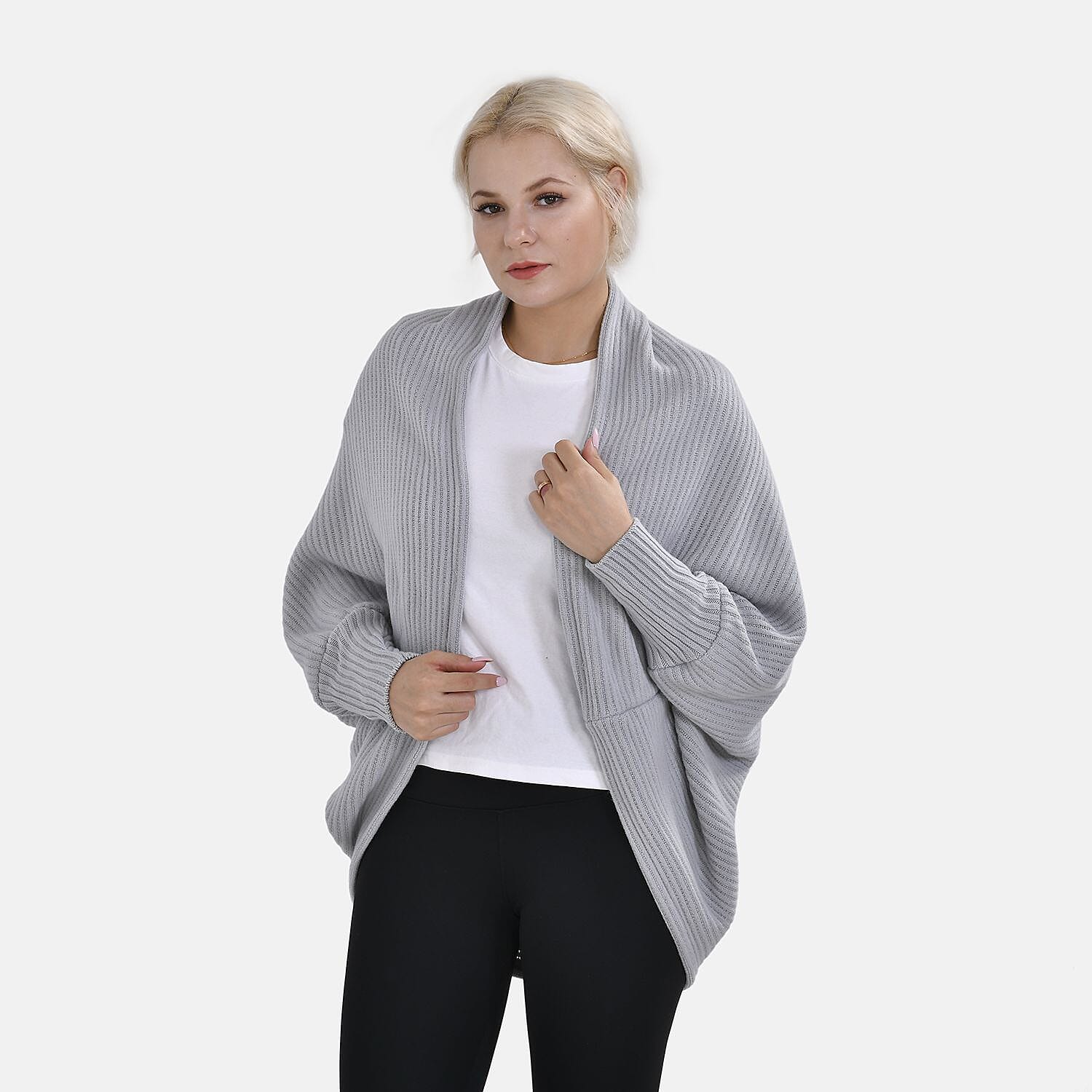 Closeout Batwing Sleeve Cardigan (One Size) - Grey