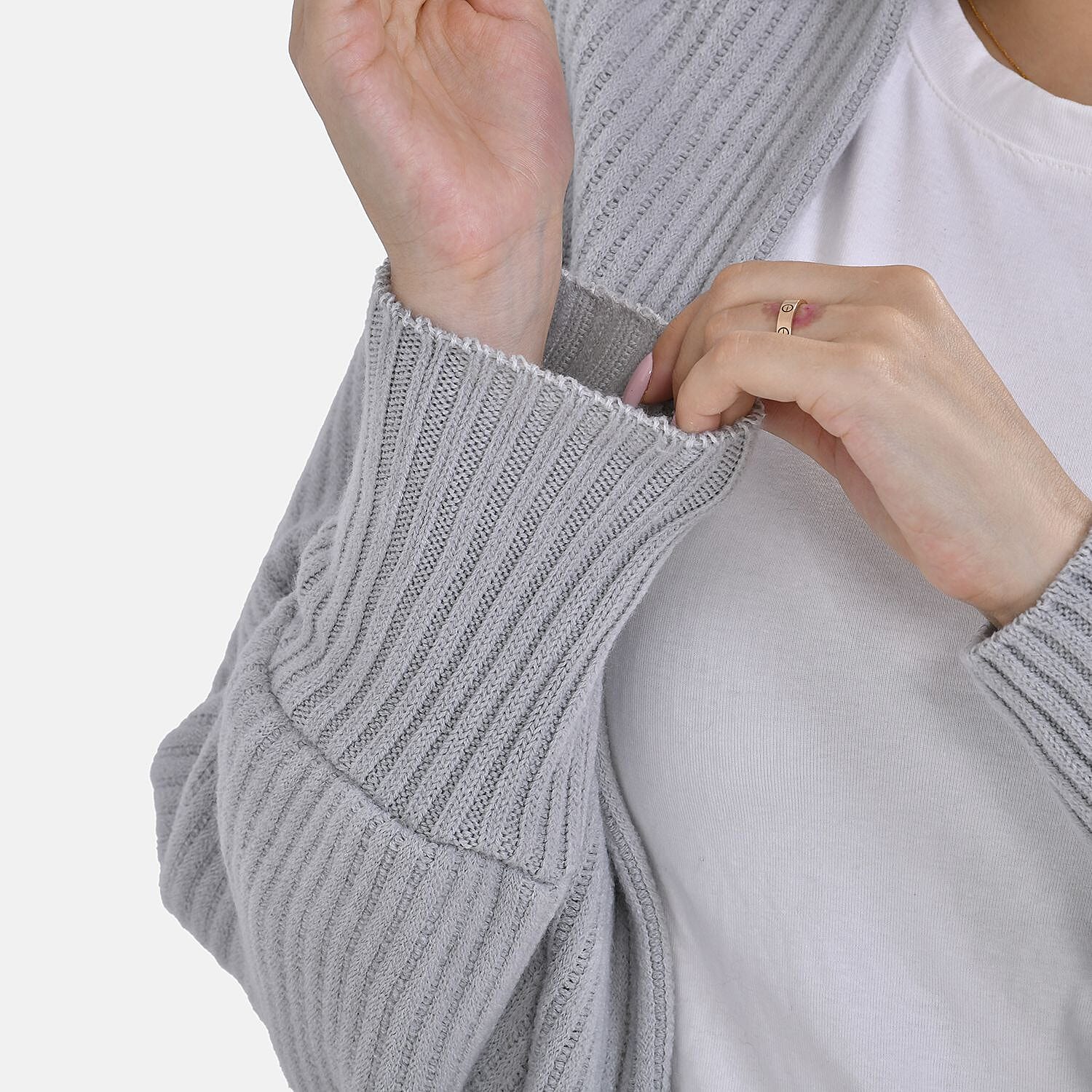 Closeout Batwing Sleeve Cardigan (One Size) - Grey