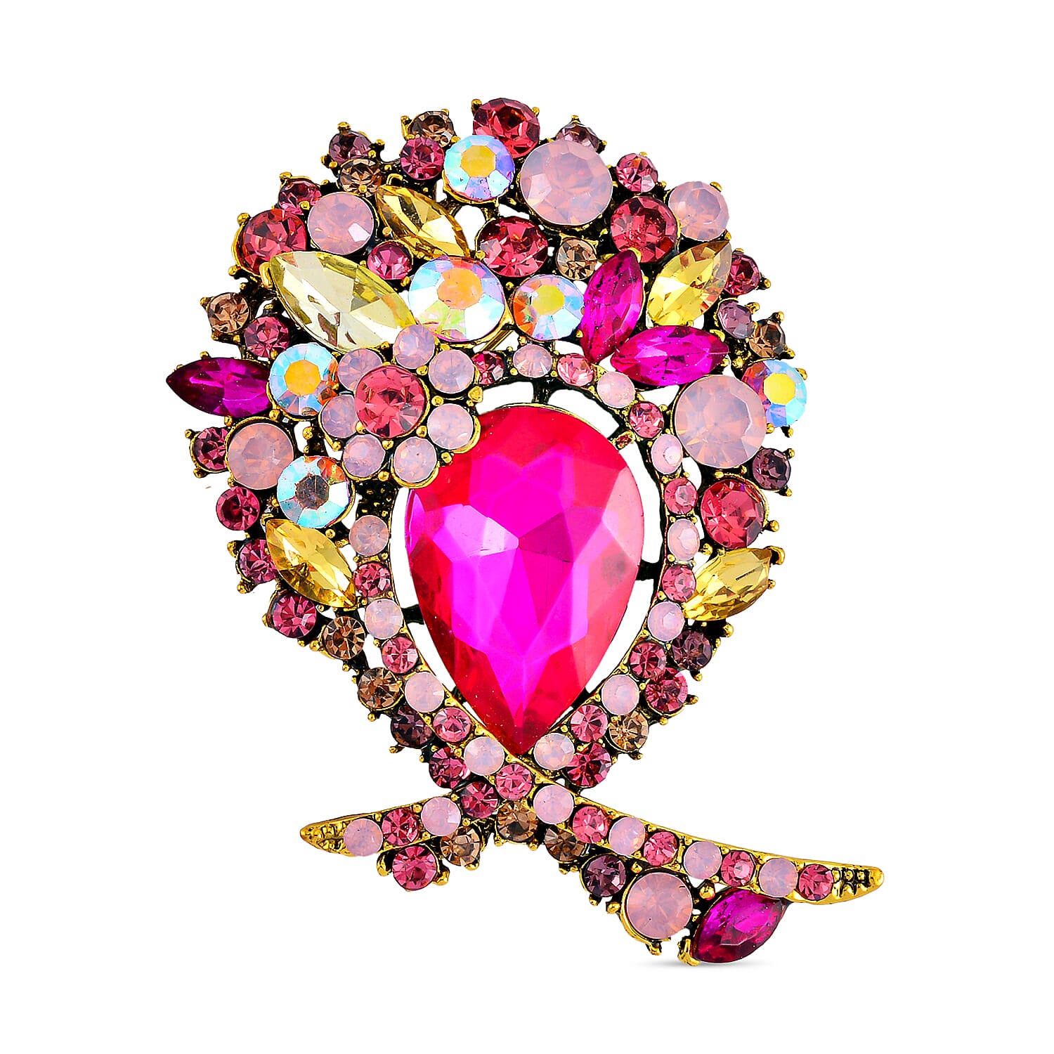 Multi Color Crystal  Brooch
