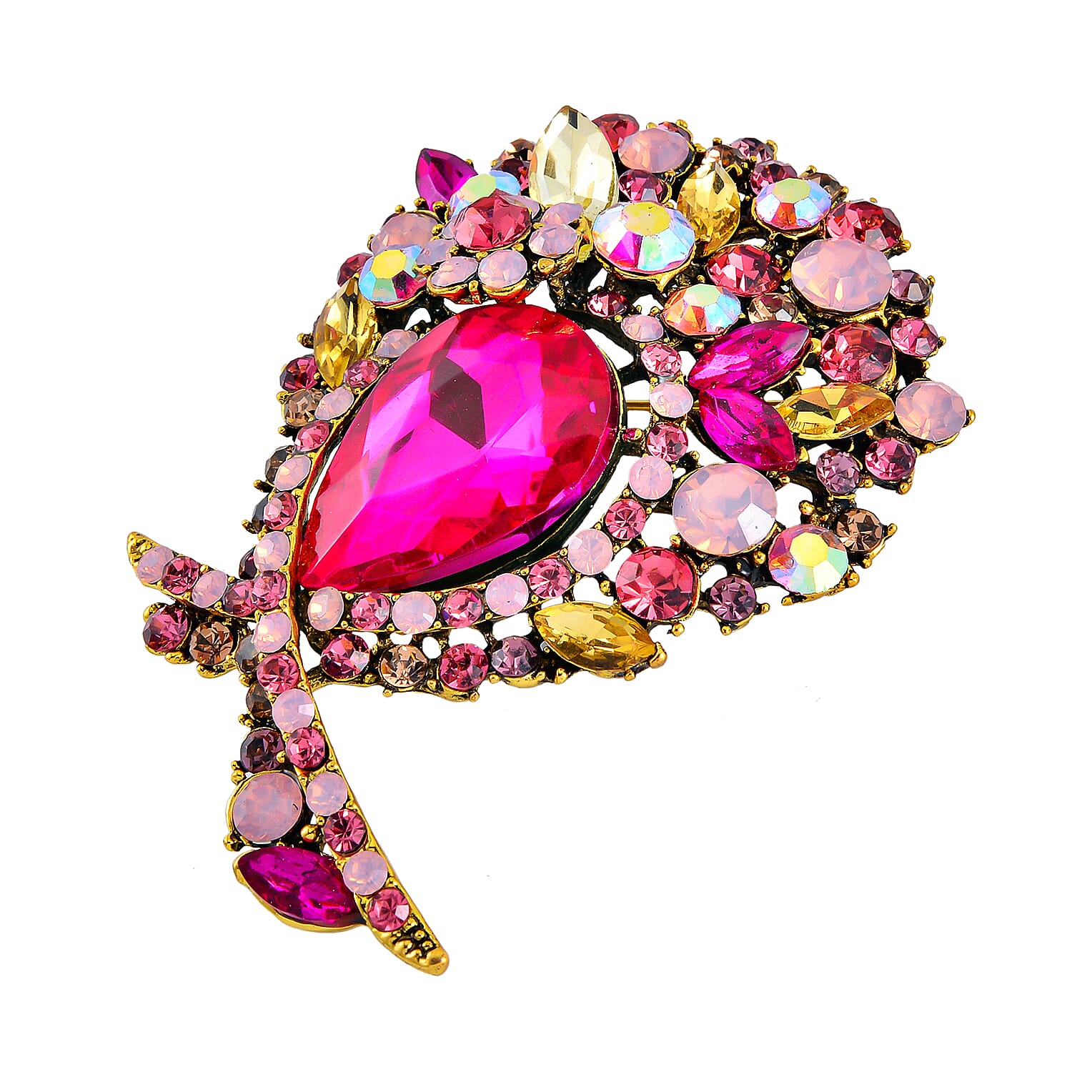 Multi Color Crystal  Brooch