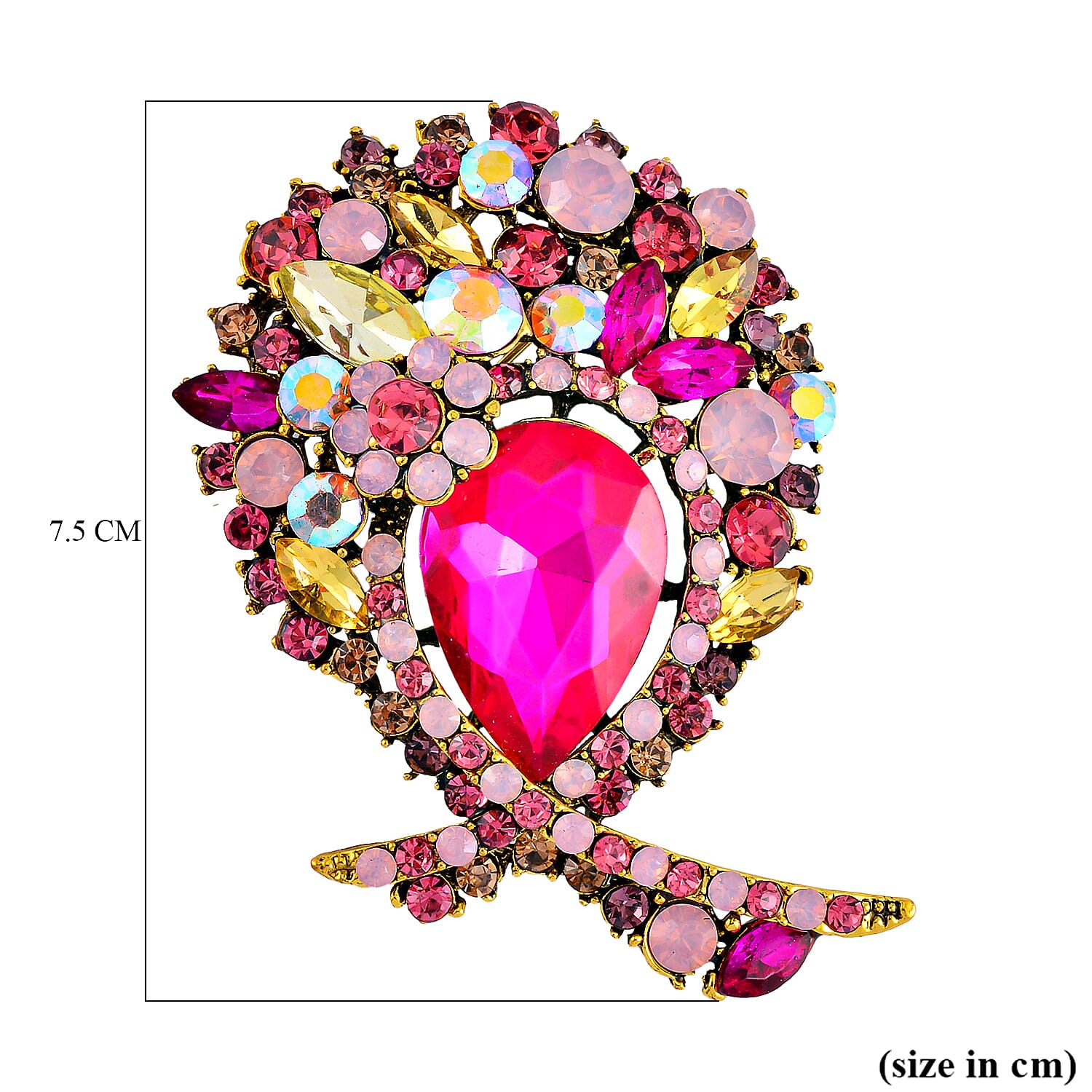 Multi Color Crystal  Brooch