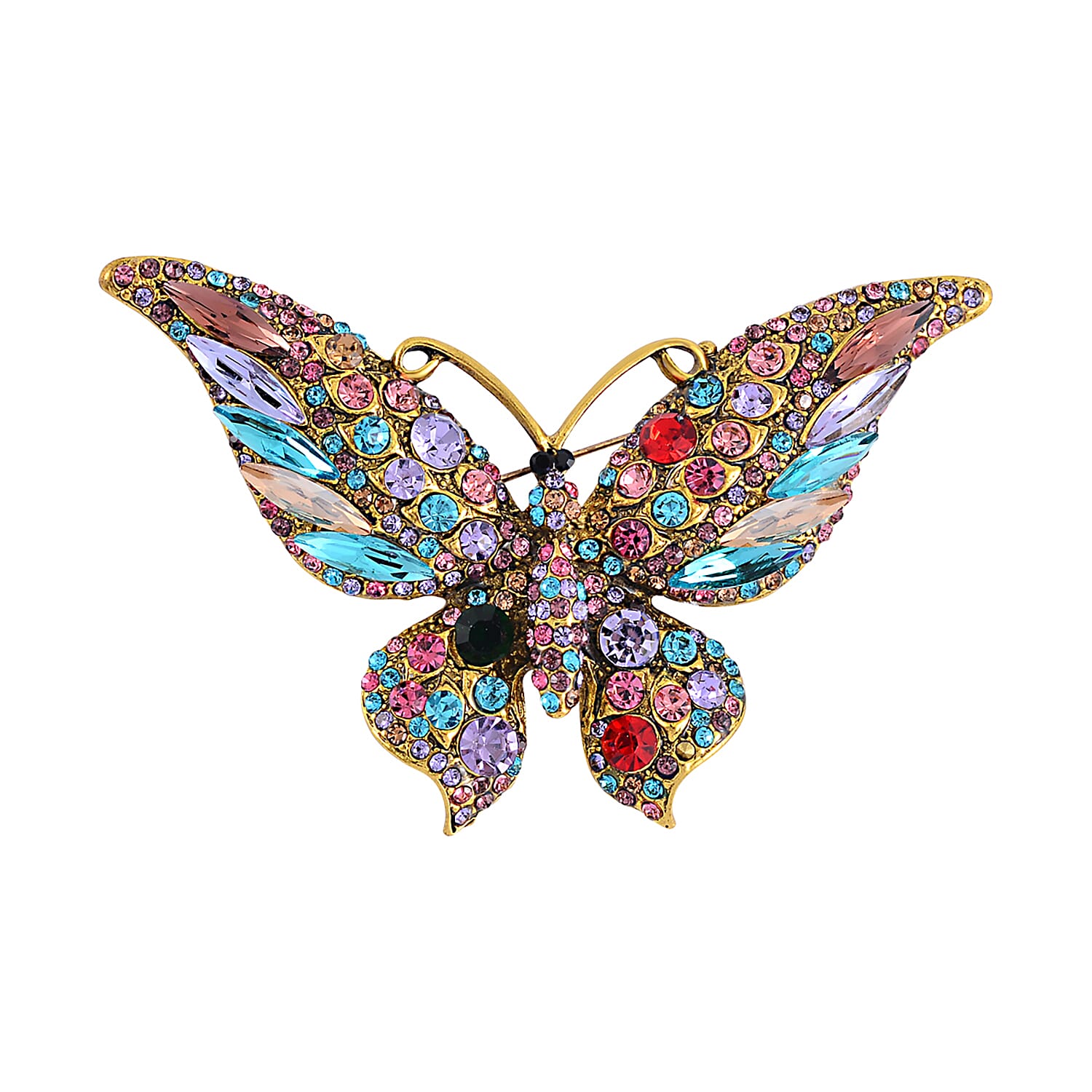 Multi Colour Crystal Butterfly Brooch 7640088 TJC