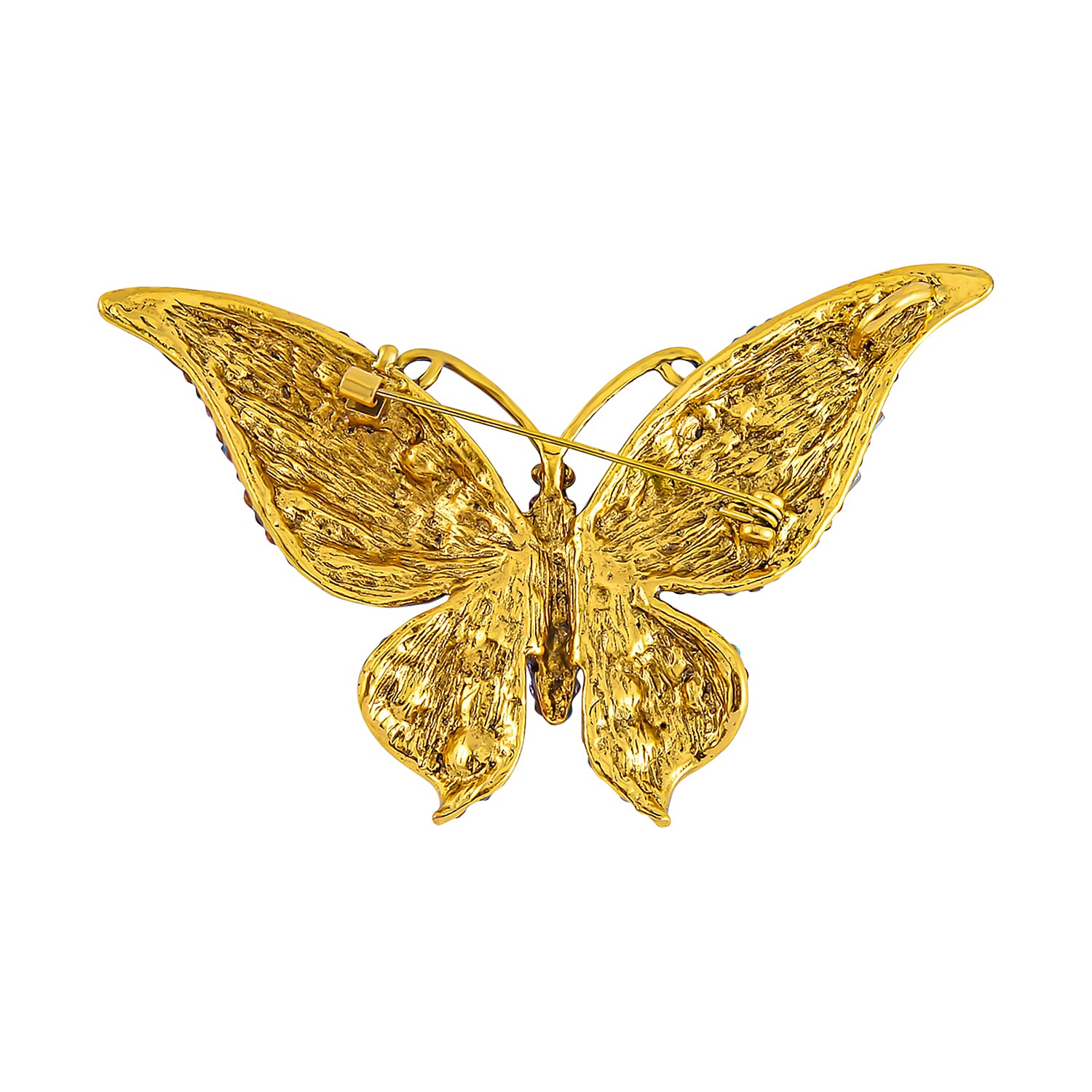 Multi Color Crystal Butterfly Brooch