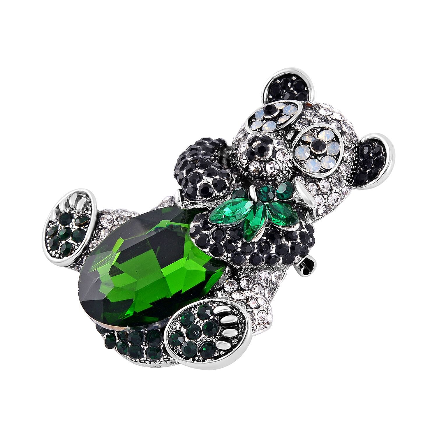 Multi Colour Crystal Panda Brooch