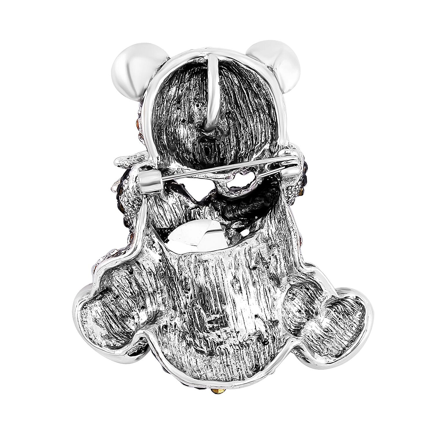Multi Colour Crystal Panda Brooch