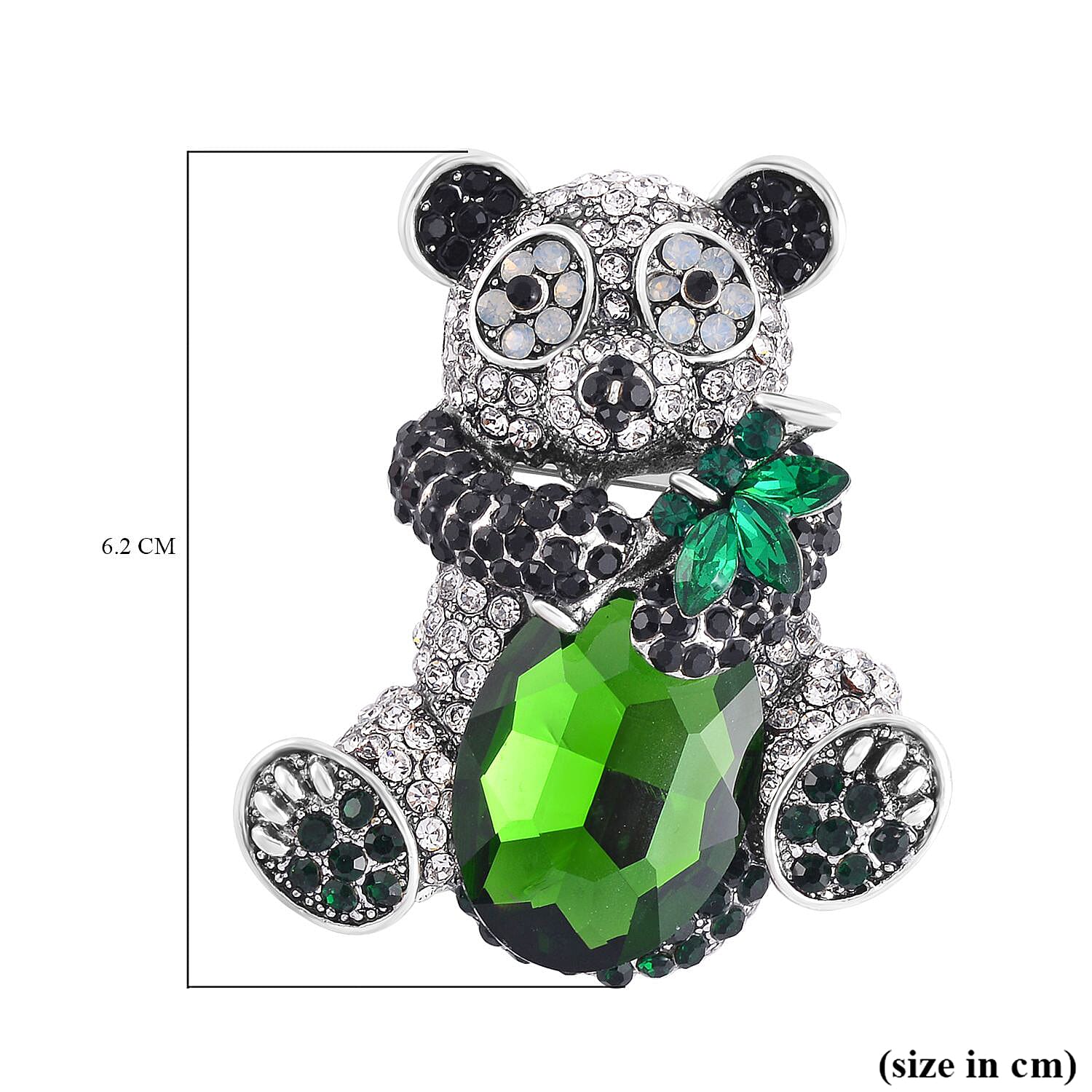 Multi Colour Crystal Panda Brooch