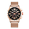 The Gamages Of London Limited Edition Speed Jockey Automatic  Movement Black Dial Water Resistant Mens Watch with Rose Gold Colour Mesh Bracelet