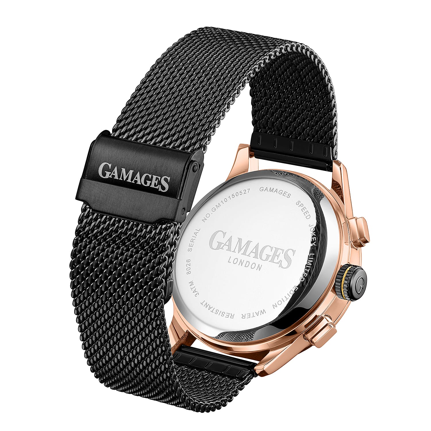 The Gamages Of London Limited Edition Speed Jockey Automatic  40mm Dial Water Resistant Mens Watch in Stainless Steel - Rose Red