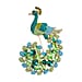Multi Color Crystal Brooch (Green Peacock)