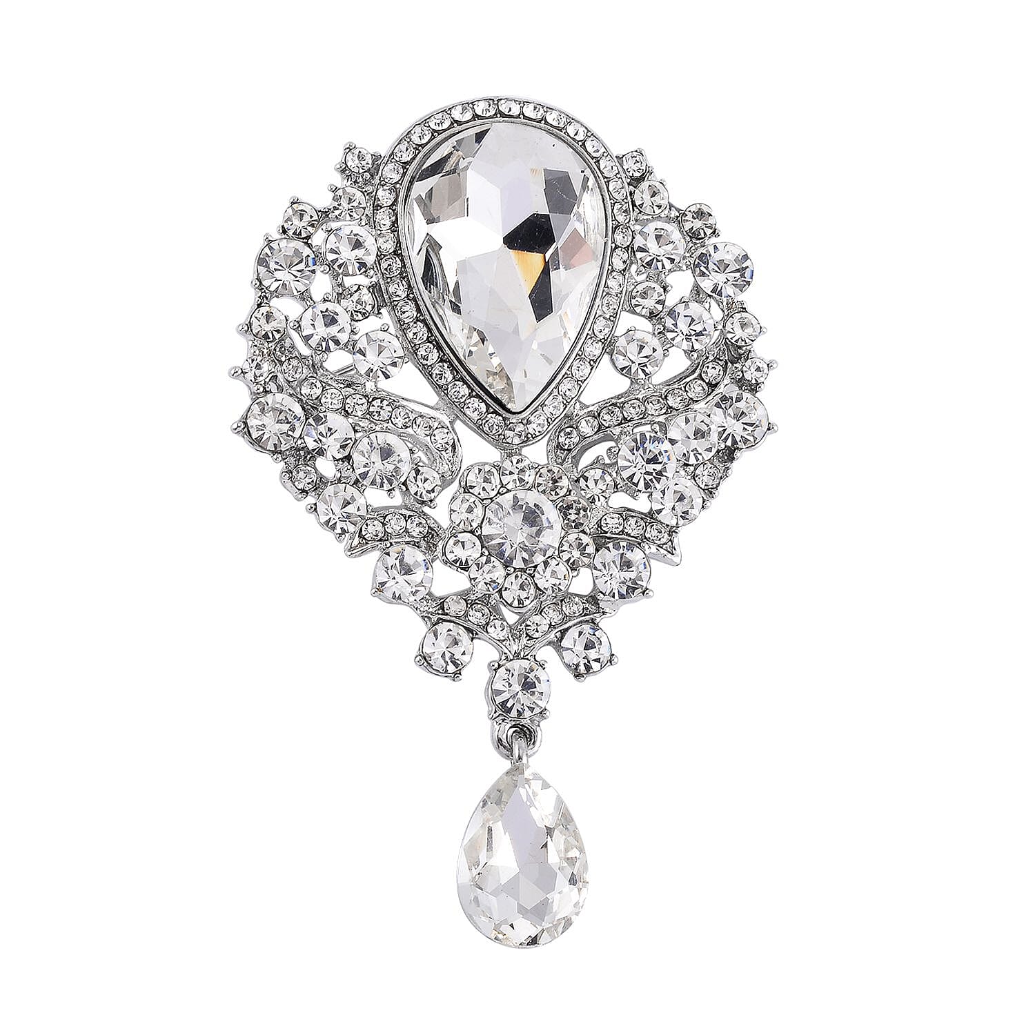 White Crystal  Brooch