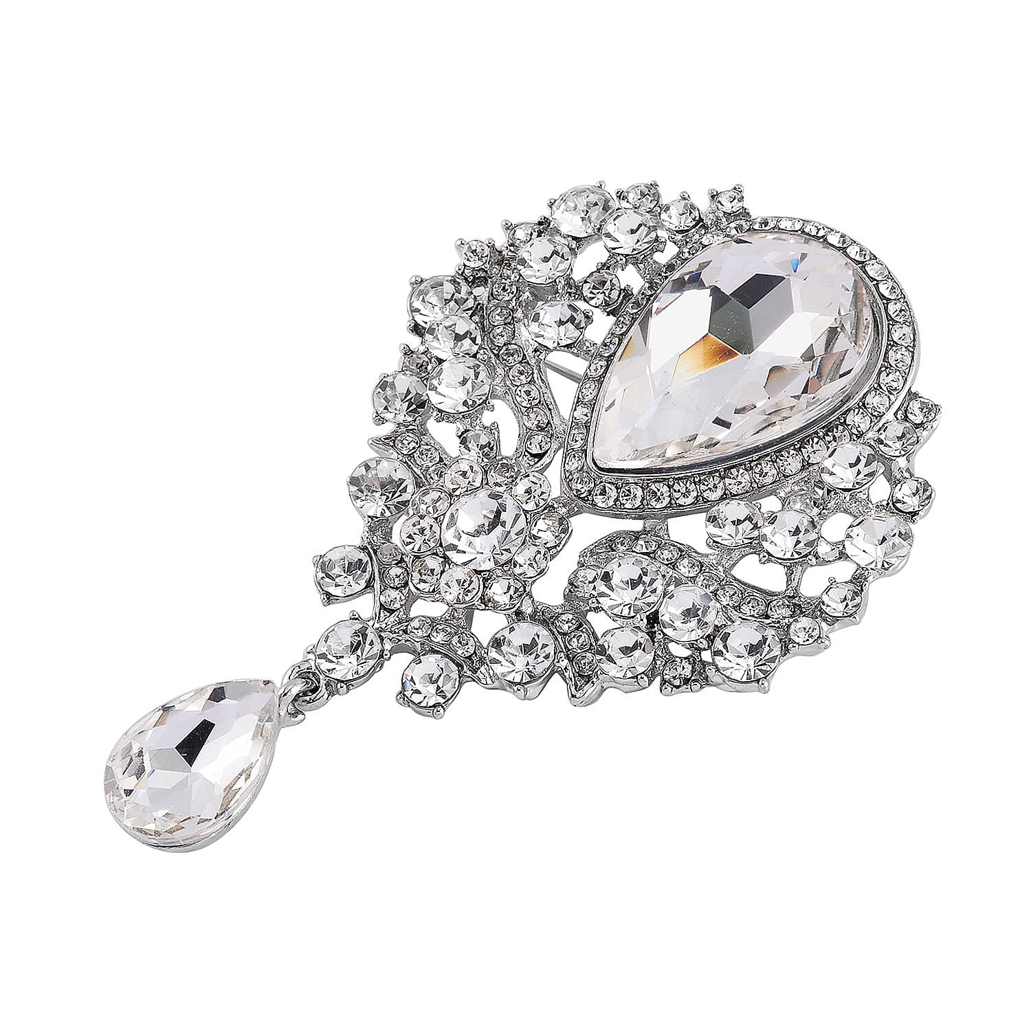 White Crystal  Brooch