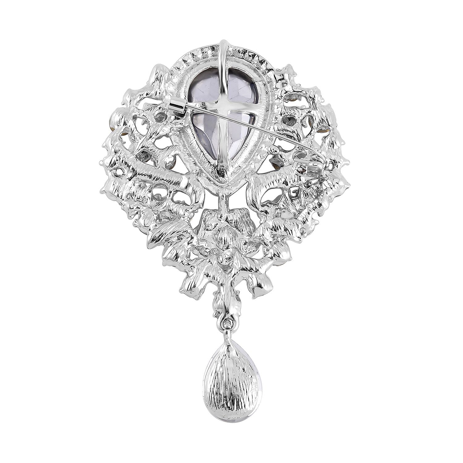 White Crystal  Brooch