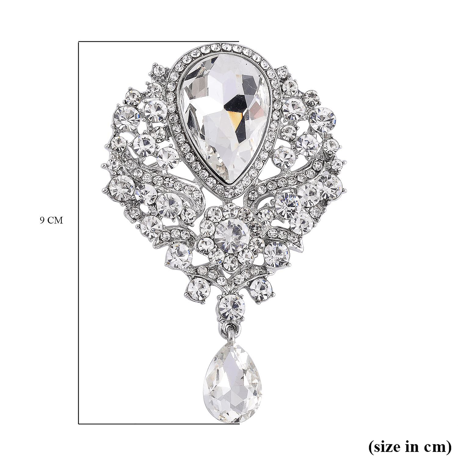 White Crystal  Brooch